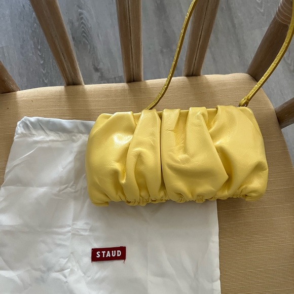 STAUD Yellow Gathered Clutch